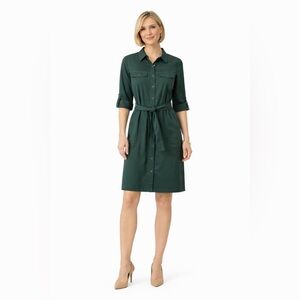 DOLCEZZA Elegant Green Shirt Dress NWT size S